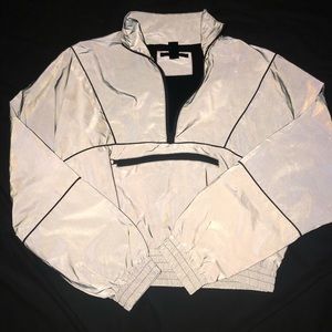 FOREVER21 REFLECTIVE CROP JACKET